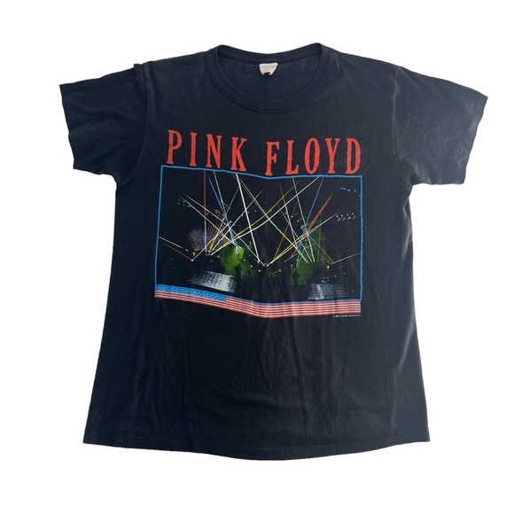 Vintage 80s Pink Floyd Shirt Mens XL Black 1987 Tour Band Concert Rare 2‎ Sided - Picture 1 of 12
